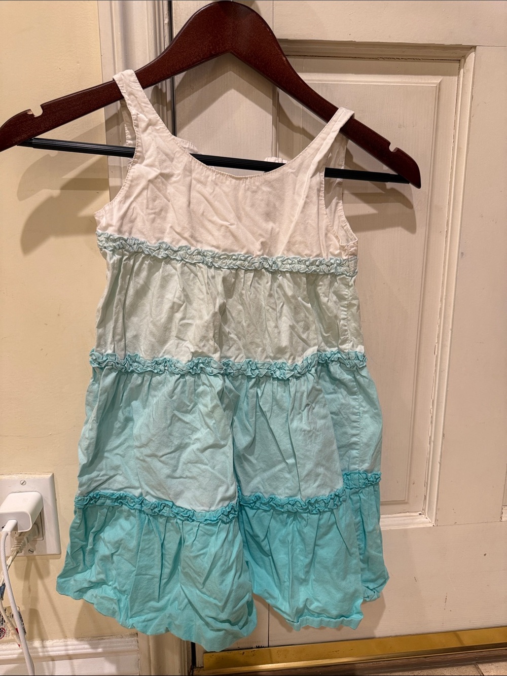 H&M White to Aqua Tiered Sundress